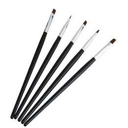 DHL 200SETS Hot Selling 5 stks / set Nail Art Acrylic UV Gel Salon Pen Flat Brush Kit Punttool