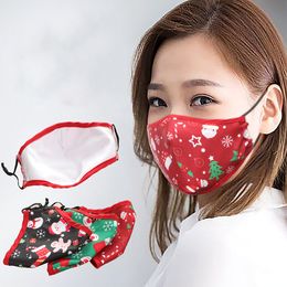 DHL 2020 3D Gedrukt Volwassen katoenen stofdichte ontwerper Masker Kerstmasker Aangepaste Kerstmis-masker Onafhankelijke verpakking