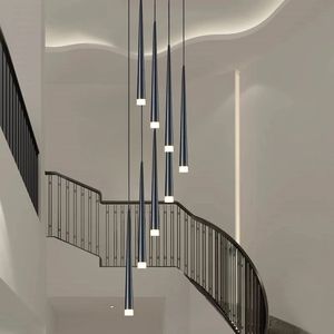 Led long downlight lampes suspendues créativité individuelle moderne salle à manger lustre escalier lumière cuisine lustres bar lustre
