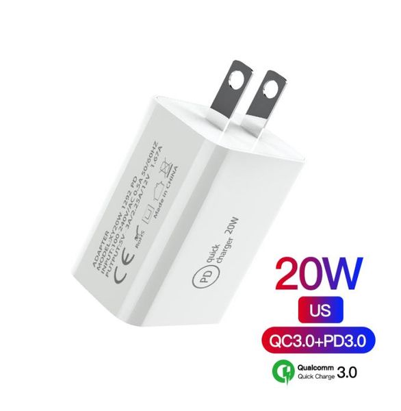 DHL 20W PD chargeur charge rapide TypeC adaptateur secteur domestique pour téléphone intelligent USEUplug avec boîte de vente au détail rapide 3322495