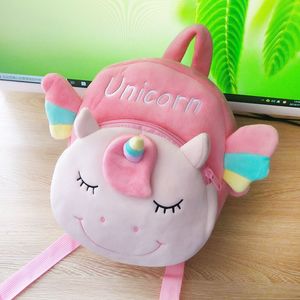 DHL 22x20cm Kawaii Unicornio Mochila con Bola de Pelo Suave Felpa Kindergarten Mochilas Niños Niñas Libro Bolsa Fluffy Anmial Mochila