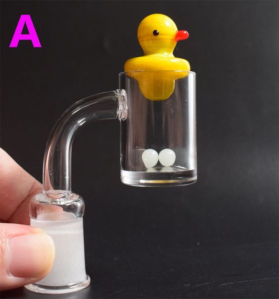 DHL 25 mm XXL Flat Top 5 mm Bottom Quartz Banger Nail Duck Cactus Carb Cap Luminous Terp Pearl Ball para plataformas petroleras Glass Bong