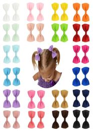 DHL 275 pouces Enfants Hairclips Girl Solid Bows Barretes Baby Boutique Hair Accessories Kids Hairpins 20 Colors Whole2493061