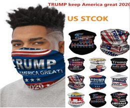 DHL 37Days Designer 2020 Trump American Election Ice Silk Sports Magic Turban Scarf Bandanas3d Print Dust Face Masks Skullcap FY64785959