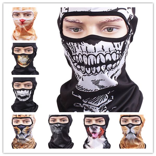 DHL livraison gratuite 3D Cap Chien Animaux Sports de Plein Air Vélo Vélo Moto Masques Ski Capuche Chapeau Voile Balaclava UV Masque Complet