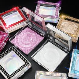 DHL LIVRAISON GRATUITE 3D Faux Cils Emballage Vide Lash Case Bling Glitter Boîte À Cils pour 25mm Cils DIY flash boîte d'emballage