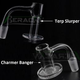 Beracky Dos estilos Full Weld Smoking Quartz Banger 20 mmmod Charmer licuadora Terp Slurper completamente soldado de borde biselado uñas de cuarzo con cabeza para bigos de agua de agua