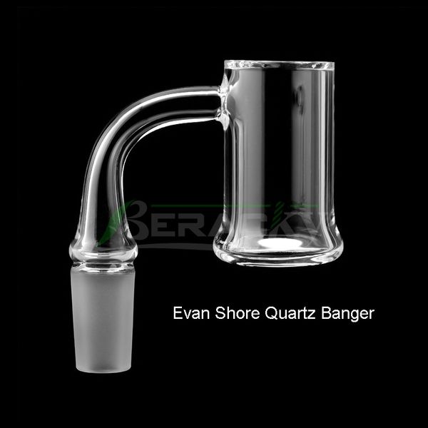 DHL !!! 45mm de haut 3mm mur 25mmOD bord biseauté Quartz Evan Shore Banger mâle femelle clous de quartz pour tuyau d'eau en verre Dab Rigs Bongs