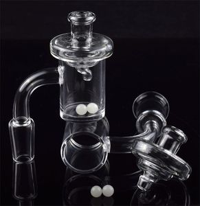 DHL 4mm Clear Bottom Quartz Banger Nail 10mm 14mm 18mm Mâle Femelle 4590 Degrés Verre UFO Carb Cap Terp Perle pour Plates-Formes Pétrolières