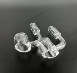 DHL 4mm Dikke Quartz Banger Domeless Quartz Nail Club Roken Bangers 10mm 14mm 18mm man vrouw 45 90 Graden OD 22mm voor Glazen waterpijpen