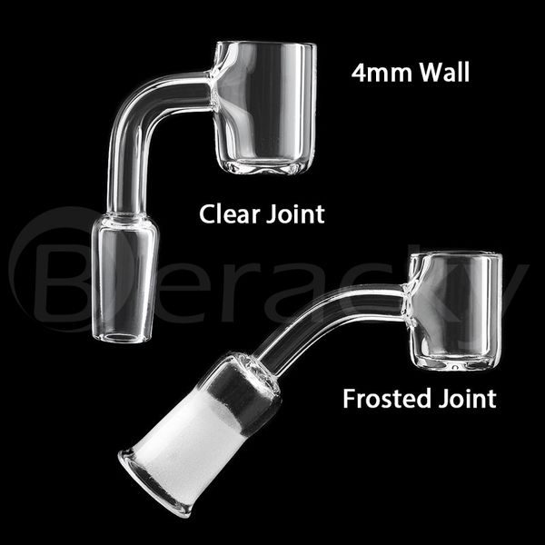 Fumar 4 mm Pared 20 mmOD Flat Top Quartz Banger 10 mm 14 mm 18 mm Macho Hembra Claro / Helado Junta 4590 Clavos para Bongs de vidrio Dab Rigs