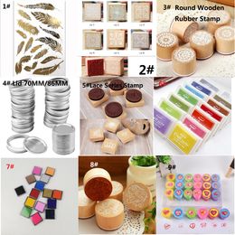 Tampon encreur artisanal Tampon encreur coloré pour différents types de tampons Tampons encreurs lavables au doigt Tampon rond en bois de tatouage