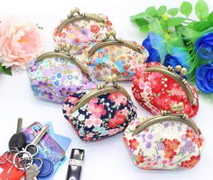 DHL 50st Coin Portemonnees Dames Canvas Leuke Floral Printing Min Clutch Wallet 7 kleuren