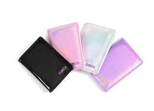 DHL 50 Stks Laser Sequin Paspoort Cover Dames PU MultiPLessAld Short Card Houders 4 kleuren