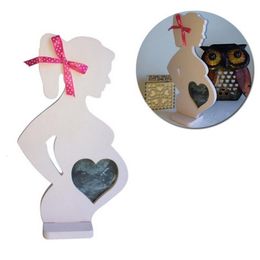 DHL 50 stks houten po fotolijst zwangere vrouwen baby ultrasone pografie moeder thuiskamer decor handvoetafdrukmakers 240418