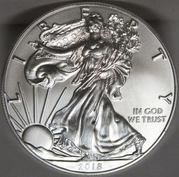 DHL 50pcslot1 oz 2018 American Eagle Silver Coinno MagneticMirror Effect5168133