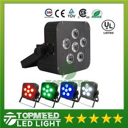 DHL 6x8W LED PAR LICHT DRAADIGE 4IN1 BATTERIJ LED Vlakke Draadloze DMX LED Stage Batterij Powered LED Flat PAR Lights Club Lighting 44