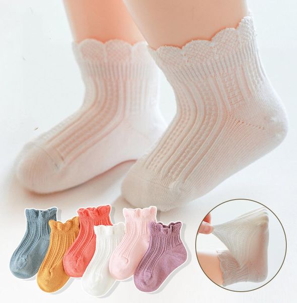 DHL 7 couleurs nouveau-né bébé filles coton chaussettes à volants enfants printemps automne respirant doux chaussette pour les enfants de l'école infantile Toddle4352381