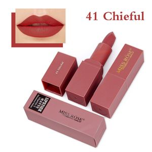 DHL Free Lip Gloss 8 colores Miss Rose Marca Maquillaje Rojo Color Labio Mate Lipstick Labios Kit de Labios Impermeable Cosméticos Desnuda Belleza