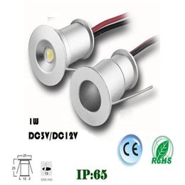 DHL 9PCS 1W 15mm Mini LED Downlight LED Onder Kast Licht Trap Verlichting Mini Inbouwspot wit Rood Blauw Groen261W