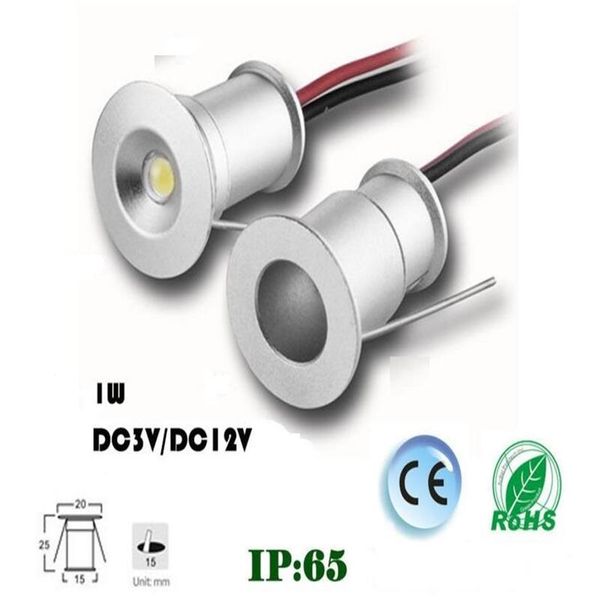 DHL 9PCS 1W 15mm Mini LED Downlight LED Sous Cabinet Lumière Escalier Lumières Mini Spot Encastré Blanc Rouge Bleu Green249h