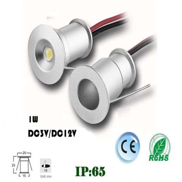 DHL 9PCS 1W 15mm Mini LED Downlight LED debajo de la luz del gabinete Luces de la escalera Mini Foco empotrado Blanco Rojo Azul Green254B