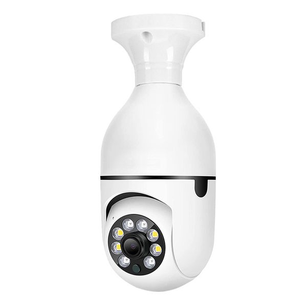 DHL envío gratis A6 Bombilla Cámara Inalámbrica Panorámica de 360 ​​grados Smart HD WiFi Cam Versión nocturna Seguridad para el hogar Vigilancia IP CCTV LED Portalámparas Cámara Mini E27