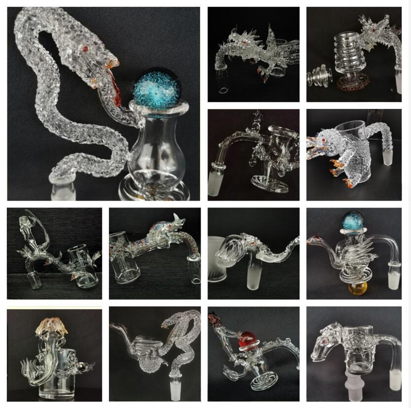 DHL APPOOL Hand carving 14 MALE Smoking Sandblasted Control Tower Quartz Banger Beveled Edge Smoke Nails For Dab Rigs Glass Water Pipes