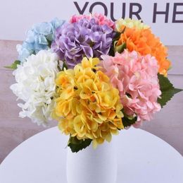 DHL Artificial Silk Hortengea Big Flower 75quot Fake White Wedding Flower Bouquet pour table Centresces décorations 19COL2762430