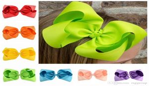 Dhl bébé enfants 20 couleurs 8 pouces ruban arc Clips épingles à cheveux filles grandes arcs solide Barrette Boutique Bows Enfants Accès aux cheveux 2995650