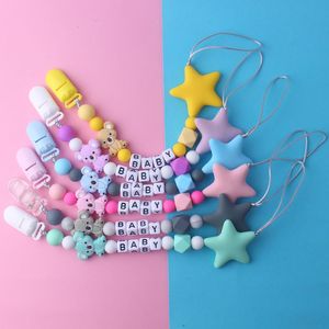 DHL Baby Personalize Name pacifier Clip Silicone Clip Pacifier Chain Chew Baby Teether Toys Nipple Holder air11