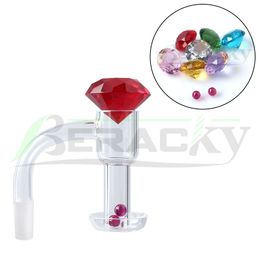 DHL !!! Beracky 20mmod platte bovenste TERP Slurper Smoking Quartz Banger met glazen diamant marmeren dop ruby ​​parels