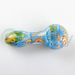 DHL!!! Beracky 4 inch Sea World glazen handpijpen lepel pijp rookaccessoires bedwelmende glazen kleurrijke accessoires