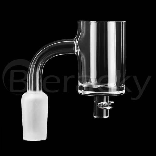 DHL!!! Beracky plat haut fumer Quartz Enail Banger avec pince en métal 2mm mur 25mmOD 10mm 14mm 18mm E clous pour conduites d'eau en verre