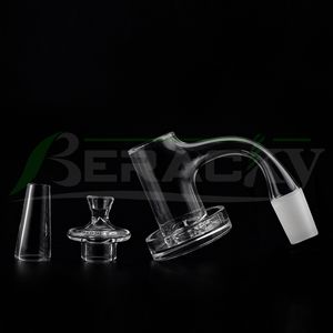 DHL Beracky Full Weld Bord biseauté Fumer Quartz Charmer Banger Set 20mmOD Clous entièrement soudés avec capuchon en quartz et cône pour bangs d'eau en verre Dab Rigs Pipes