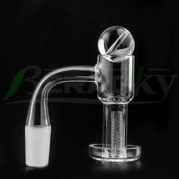 Beracky Alta calidad Flat Top Fumar Terp Slurpers Cuarzo Banger Con tapa de burbuja hueca Bola Terp Pilar 2 mm Pared 10 mm 14 mm 18 mm Clavos para vidrio Agua Bongs Dab Rigs