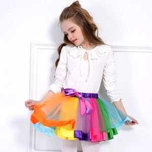 DHL Kinderen Rainbow Color Tutu Dresses Nieuwe Kinderen Pasgeboren Lace Prinses Rok Pettiskirt Ruffle Ballet Dancewear Rok Hope11