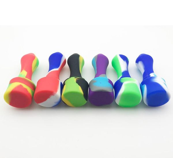 DHL !! China Factory Silicone Collector Mini Pipes à eau avec 10 mm Titanium Tips Nails Quartz Concentré Dab Rig Paille Bong Dab Rig7827918