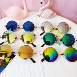 Dhl Classic Sunglasses Girls Colorful Mirror Children Sunblock Lunes Metal Frame Kids Kid