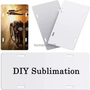 Livraison DHL 3 tailles Sublimation plaque d'immatriculation décoration blanc blanc aluminium panneau d'affichage bricolage transfert de chaleur revêtement publicité feuille