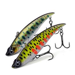 Entrega de DHL 5 colores 9 cm 19.5 g Lápiz sumergido VIB Señuelo de pesca Cebo duro Minnow Crankbait Life-Like Swimbait Bass Fishing Baits Set 3D Fish Eyes Strong Treble Hooks