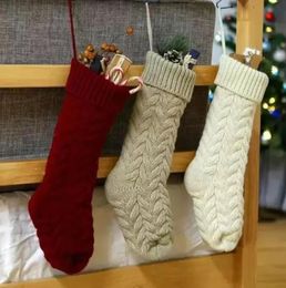 DHL livraison personnalisé de haute qualité tricot bas de noël sacs-cadeaux décorations en tricot chaussette de noël grandes chaussettes décoratives