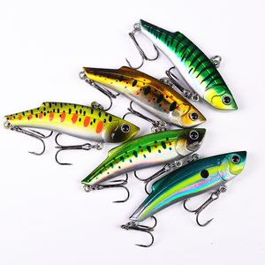 DHL Delivery Submerged Pencil VIB Fishing Lure Hard Bait Minnow Crankbait Life-Like Swimbait Bass Fishing Baits Set met 3D Fish Eyes, Strong Treble Hooks