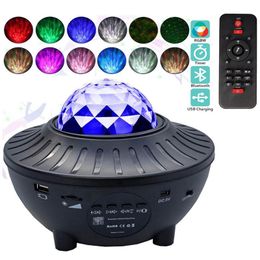 USB LED Star Night Light Effects Muziek Starry Water Wave Projector Bluetooth Sound-Activated Stage Lights Lighting