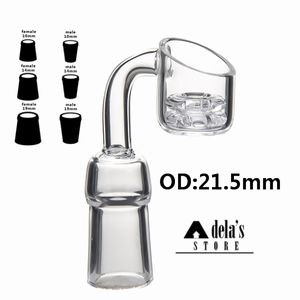 Diamant Noeud Quartz Banger Nail OD 21.5mm Double Pile Clous De Fumée Domeless 10mm 18mm 14mm Mâle Femelle Quave Club Dab Rig DHL