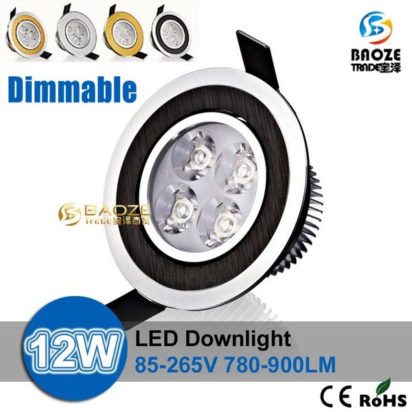 DHL Dimmable LED plafonnier 9W 12W LED Ampoule 85-265V LED spot éclairage intérieur spot spot downlight avec pilote LED 100