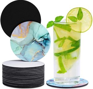 DHL DIY Party Favor Sublimatie Blanks Coaster Auto Bekerhouder Lege Cup Pad Mat voor Geschenken Ambachten Afdrukbare Warmte Pers Producten Groothandel 0726