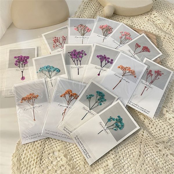 DHL Fleurs Séchées Carte Meilleurs Voeux Pliage Type Cartes De Voeux De Noël Fête D'anniversaire De Mariage Invitations Carte