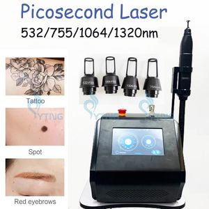 4 tips Picoseconde lasermachine Freckle Tattoo Removal 532nm 755nm 1064nm 1320nm Pigmentation