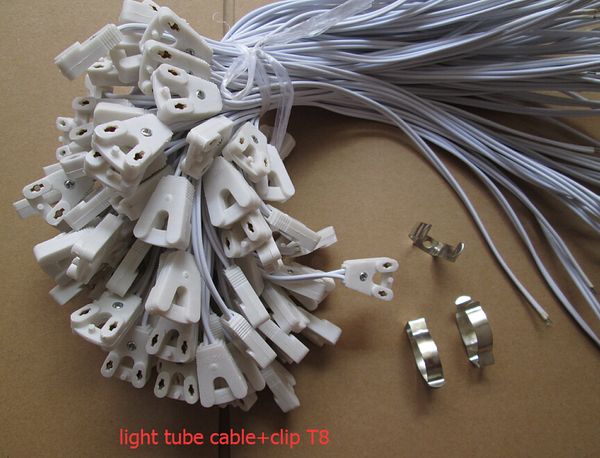 Tarla de soporte de lámpara G13 Línea de caja T8 T8 con cable con clips de metal
